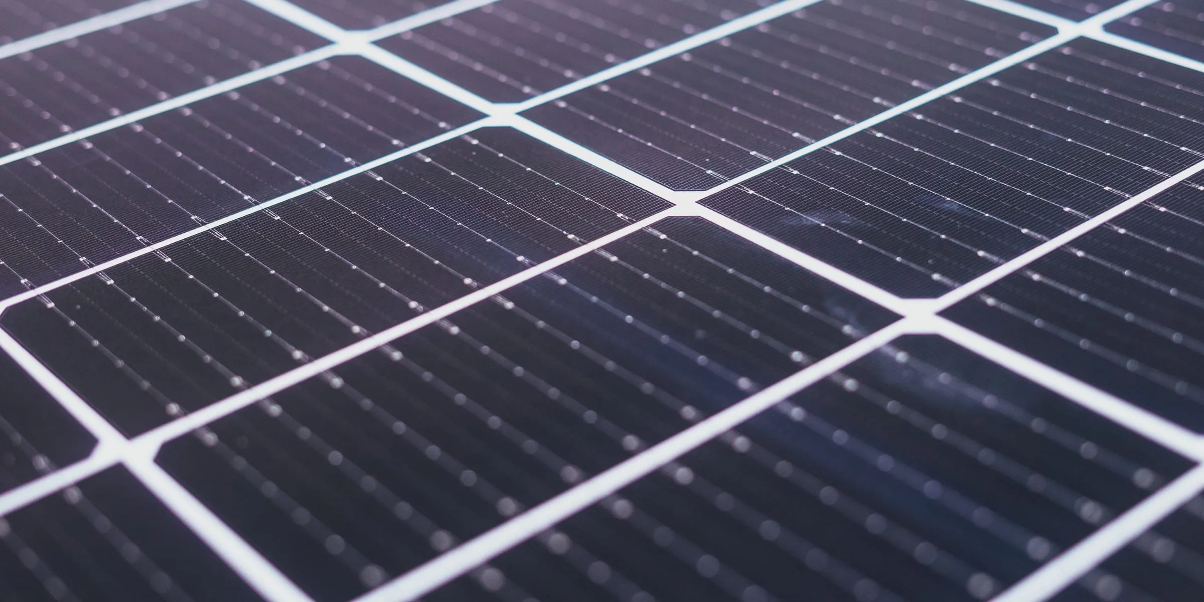 Close-up of solar panel cells and their grid lines